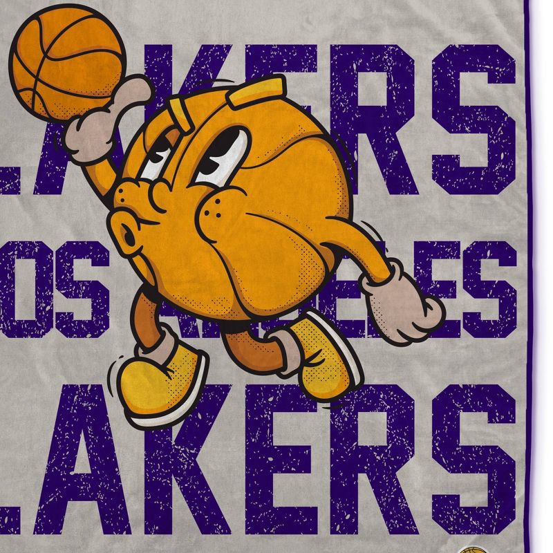 slide 2 of 3, NBA Los Angeles Lakers 60"x80" Cartoon Basketball Ultra Cozy Blanket, 1 ct