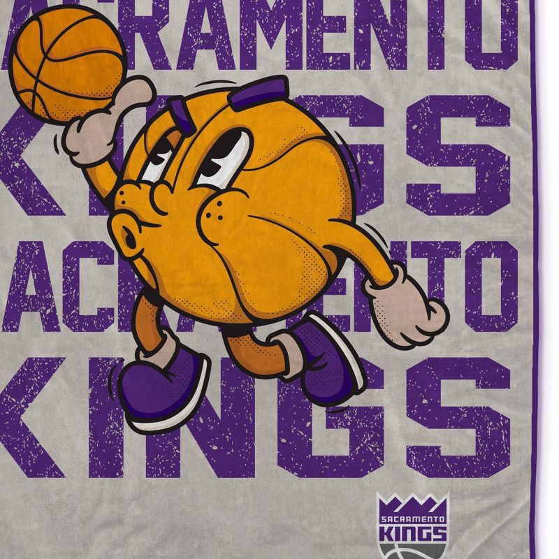 slide 2 of 3, NBA Sacramento Kings 60"x80" Cartoon Basketball Ultra Cozy Blanket, 1 ct