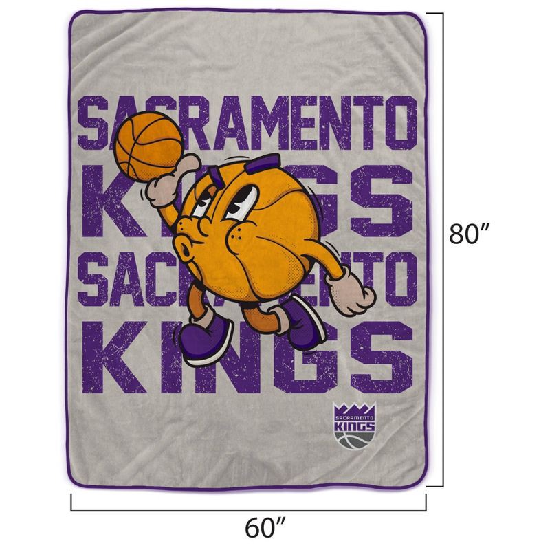slide 3 of 3, NBA Sacramento Kings 60"x80" Cartoon Basketball Ultra Cozy Blanket, 1 ct
