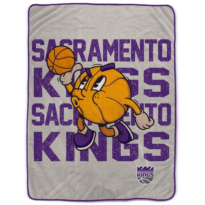 slide 1 of 3, NBA Sacramento Kings 60"x80" Cartoon Basketball Ultra Cozy Blanket, 1 ct