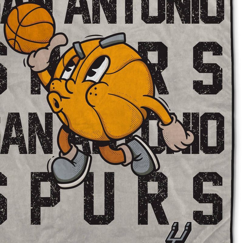 slide 2 of 2, NBA San Antonio Spurs 60"x80" Cartoon Basketball Ultra Cozy Blanket, 1 ct
