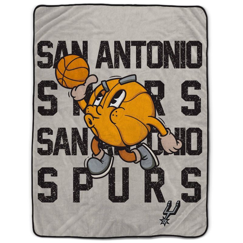 slide 1 of 2, NBA San Antonio Spurs 60"x80" Cartoon Basketball Ultra Cozy Blanket, 1 ct