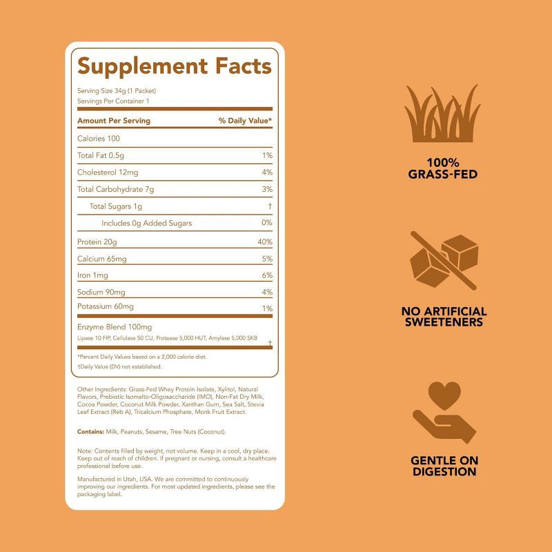 slide 5 of 9, Clean Simple Eats Protein Powder - Chocolate Peanut Butter - 1.2oz/1 Stick, 1.2 oz