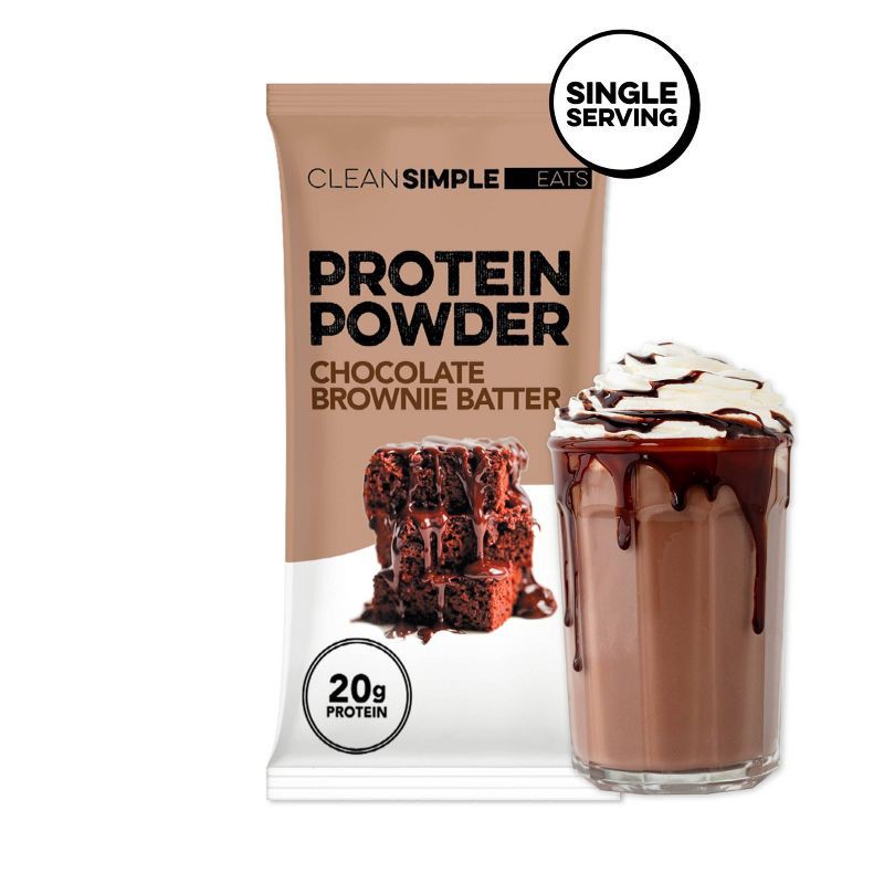 slide 2 of 9, Clean Simple Eats Protein Powder - Chocolate Brownie Batter - Whey Protein Isolate - 1.2oz/1 Stick, 1.2 oz