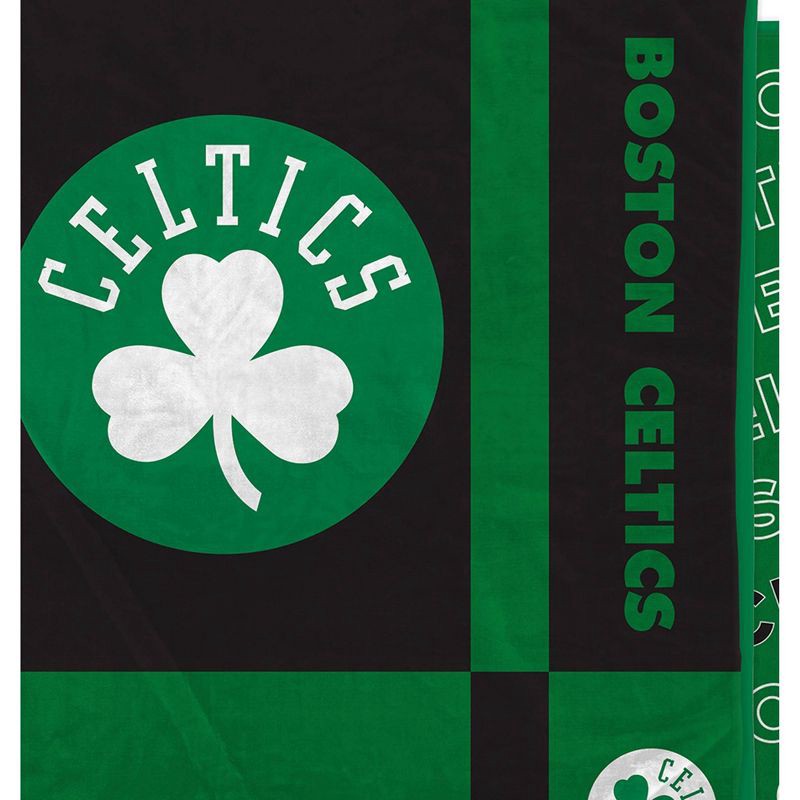 slide 2 of 3, NBA Boston Celtics 60"x70" Reverse Block Wordmark Double Sided Flannel Fleece Blanket, 1 ct