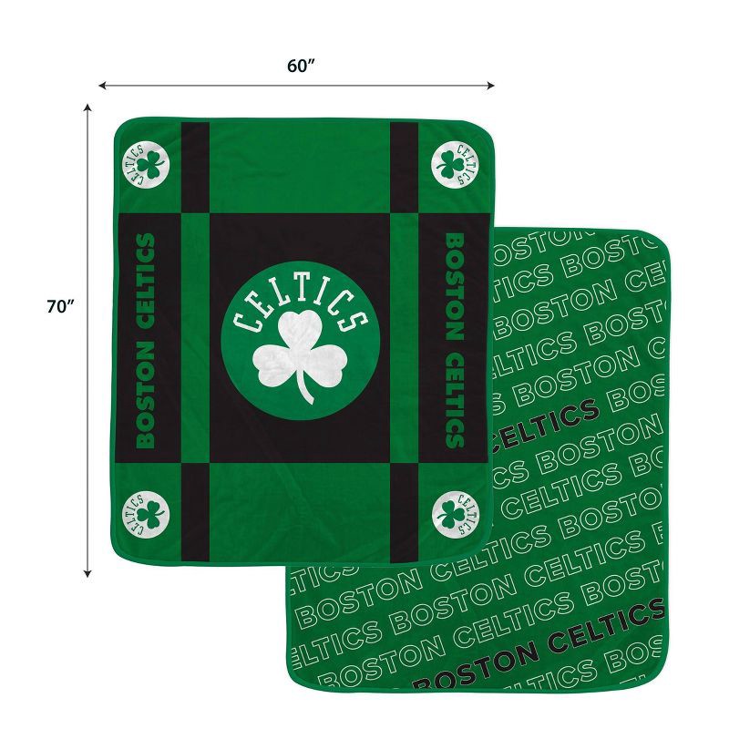 slide 3 of 3, NBA Boston Celtics 60"x70" Reverse Block Wordmark Double Sided Flannel Fleece Blanket, 1 ct