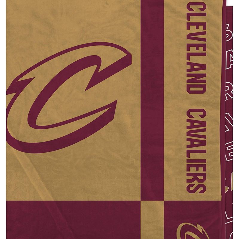 slide 2 of 3, NBA Cleveland Cavaliers 60"x70" Reverse Block Wordmark Double Sided Flannel Fleece Blanket, 1 ct