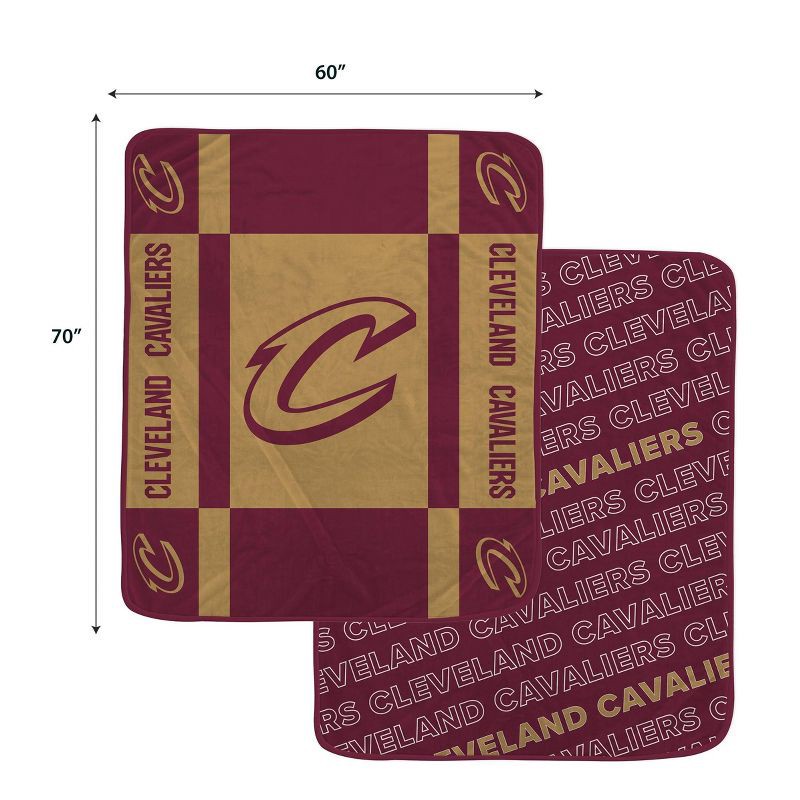 slide 3 of 3, NBA Cleveland Cavaliers 60"x70" Reverse Block Wordmark Double Sided Flannel Fleece Blanket, 1 ct