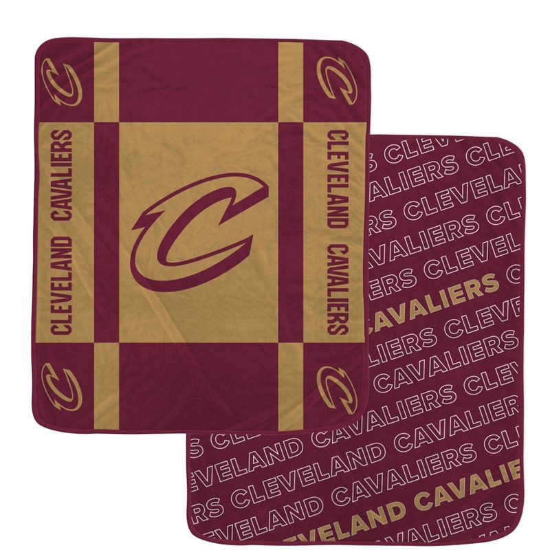 slide 1 of 3, NBA Cleveland Cavaliers 60"x70" Reverse Block Wordmark Double Sided Flannel Fleece Blanket, 1 ct