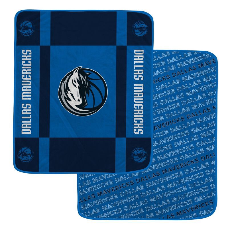 slide 1 of 3, NBA Dallas Mavericks 60"x70" Reverse Block Wordmark Double Sided Flannel Fleece Blanket, 1 ct