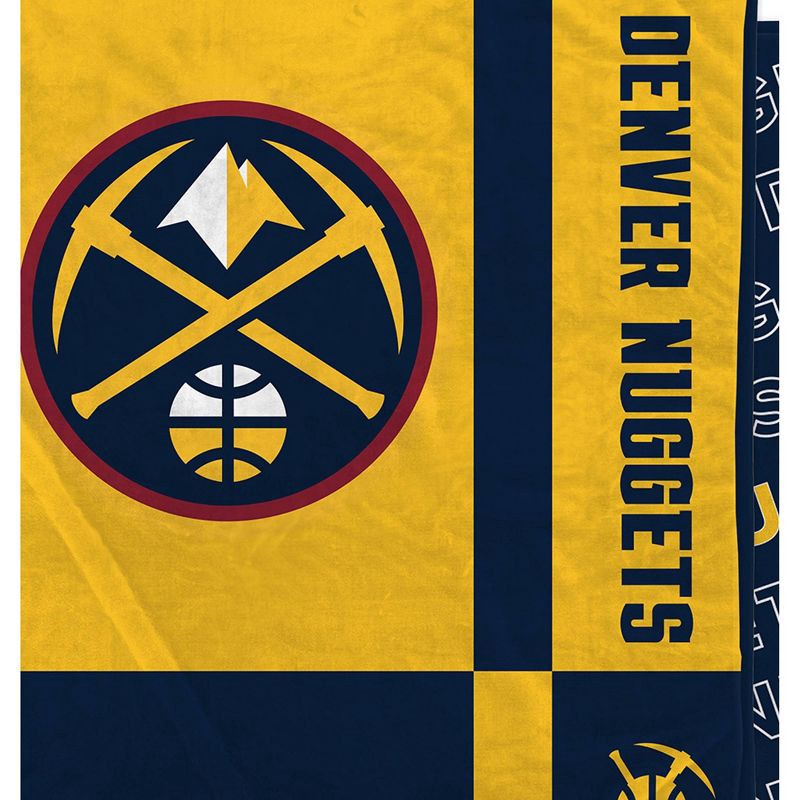 slide 2 of 3, NBA Denver Nuggets 60"x70" Reverse Block Wordmark Double Sided Flannel Fleece Blanket, 1 ct