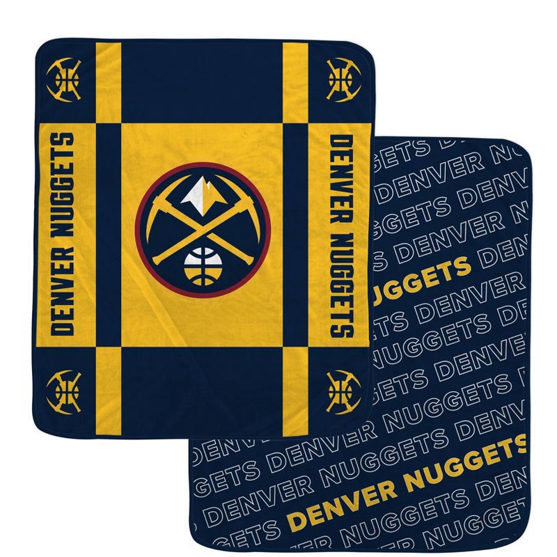 slide 1 of 3, NBA Denver Nuggets 60"x70" Reverse Block Wordmark Double Sided Flannel Fleece Blanket, 1 ct