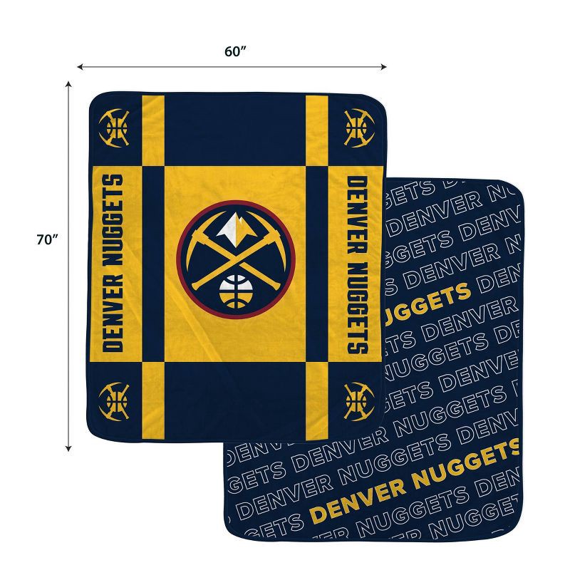 slide 3 of 3, NBA Denver Nuggets 60"x70" Reverse Block Wordmark Double Sided Flannel Fleece Blanket, 1 ct