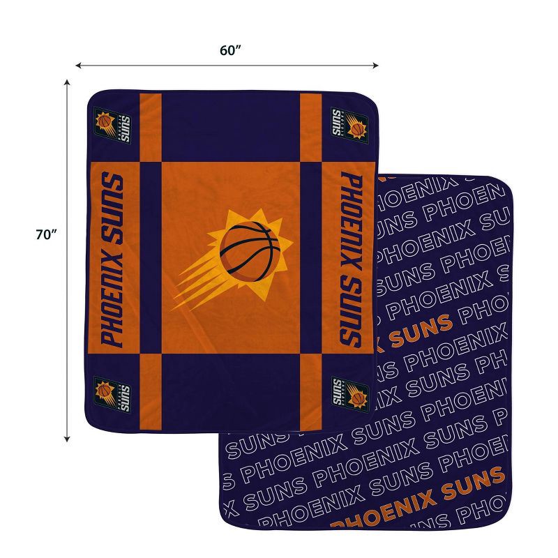 slide 3 of 3, NBA Phoenix Suns 60"x70" Reverse Block Wordmark Double Sided Flannel Fleece Blanket, 1 ct