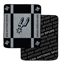 NBA San Antonio Spurs 60"x70" Reverse Block Wordmark Double Sided Flannel Fleece Blanket
