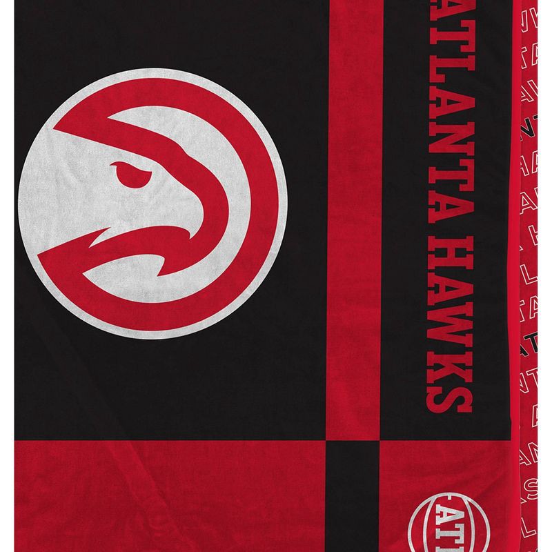 slide 2 of 3, NBA Atlanta Hawks 60"x70" Reverse Block Wordmark Double Sided Flannel Fleece Blanket, 1 ct