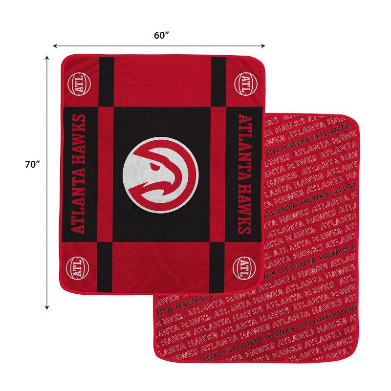 slide 3 of 3, NBA Atlanta Hawks 60"x70" Reverse Block Wordmark Double Sided Flannel Fleece Blanket, 1 ct
