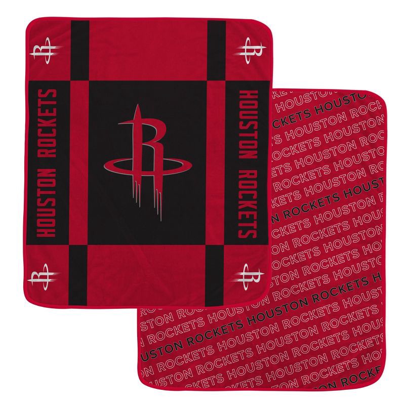 slide 1 of 3, NBA Houston Rockets 60"x70" Reverse Block Wordmark Double Sided Flannel Fleece Blanket, 1 ct