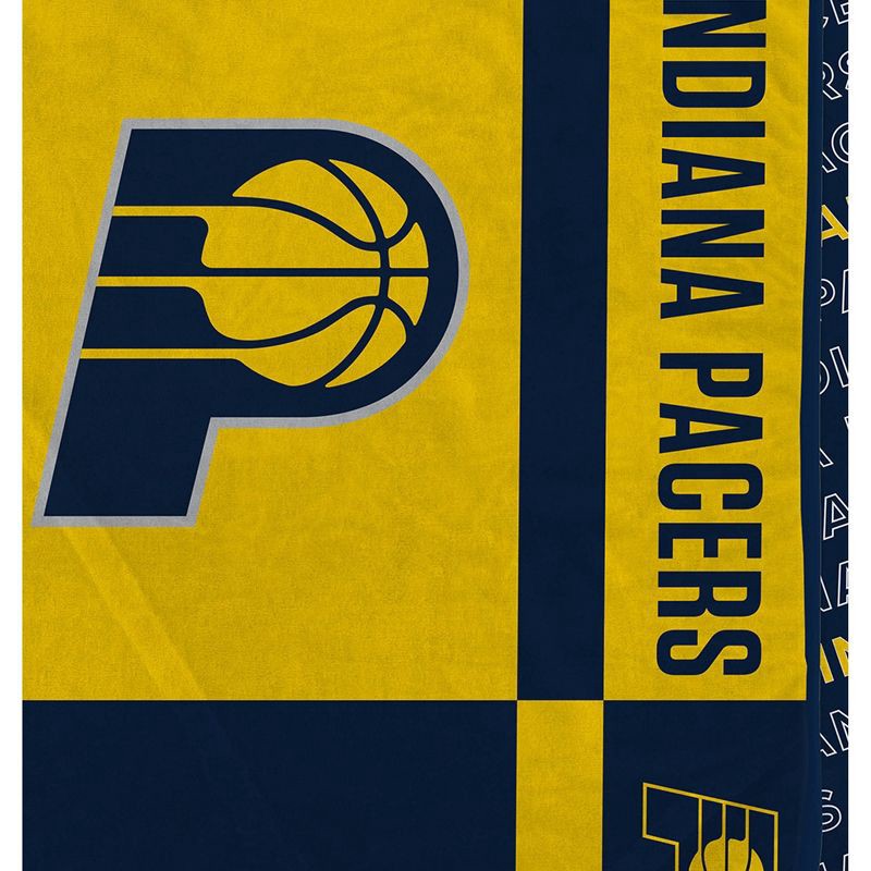 slide 2 of 3, NBA Indiana Pacers 60"x70" Reverse Block Wordmark Double Sided Flannel Fleece Blanket, 1 ct