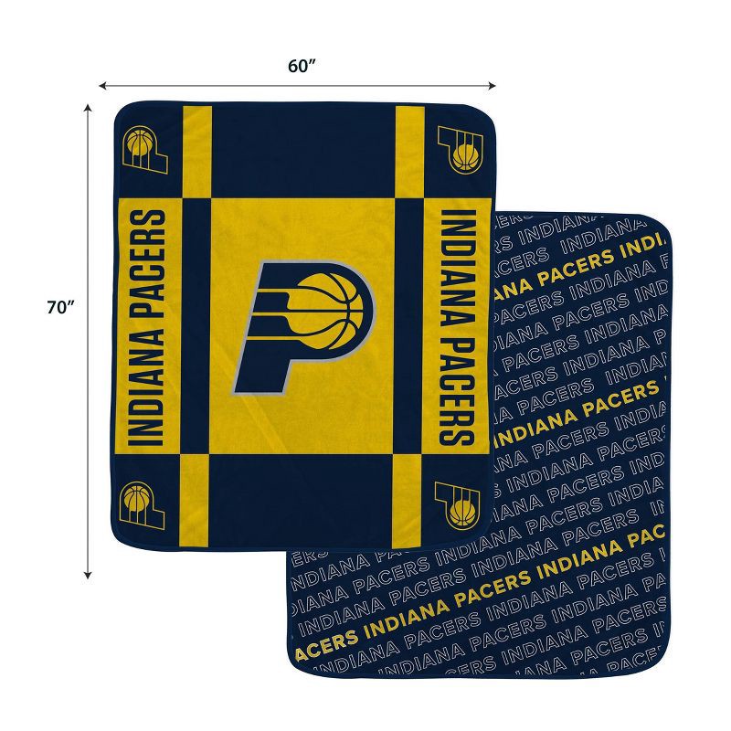 slide 3 of 3, NBA Indiana Pacers 60"x70" Reverse Block Wordmark Double Sided Flannel Fleece Blanket, 1 ct