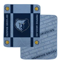 NBA Memphis Grizzlies 60"x70" Reverse Block Wordmark Double Sided Flannel Fleece Blanket