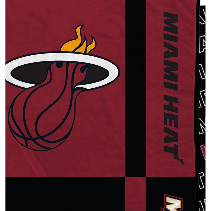 slide 2 of 3, NBA Miami Heat 60"x70" Reverse Block Wordmark Double Sided Flannel Fleece Blanket, 1 ct