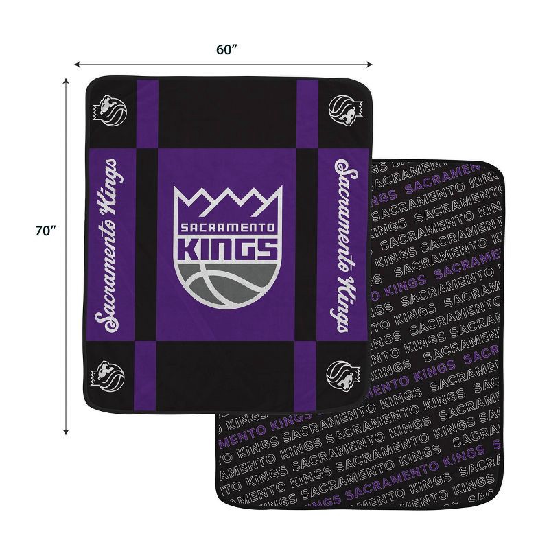 slide 3 of 3, NBA Sacramento Kings 60"x70" Reverse Block Wordmark Double Sided Flannel Fleece Blanket, 1 ct