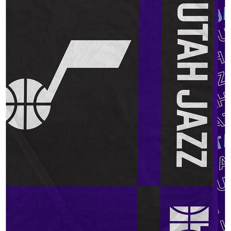 slide 2 of 3, NBA Utah Jazz 60"x70" Reverse Block Wordmark Double Sided Flannel Fleece Blanket, 1 ct