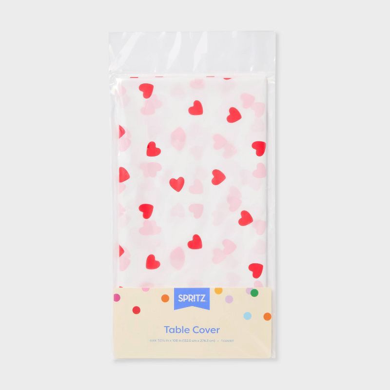 slide 3 of 3, Valentine's Day Heart Print Table Cover - Spritz™, 1 ct