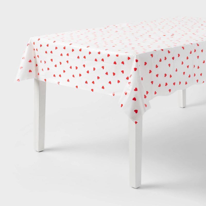 slide 1 of 3, Valentine's Day Heart Print Table Cover - Spritz™, 1 ct