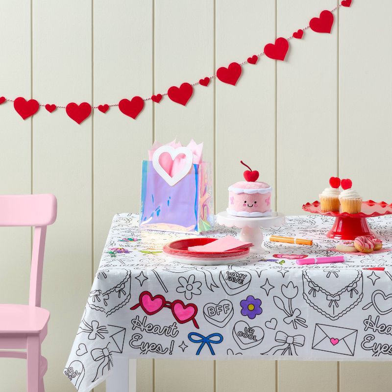 slide 2 of 3, Valentine's Day Color Your Own Table Cover - Spritz™, 1 ct