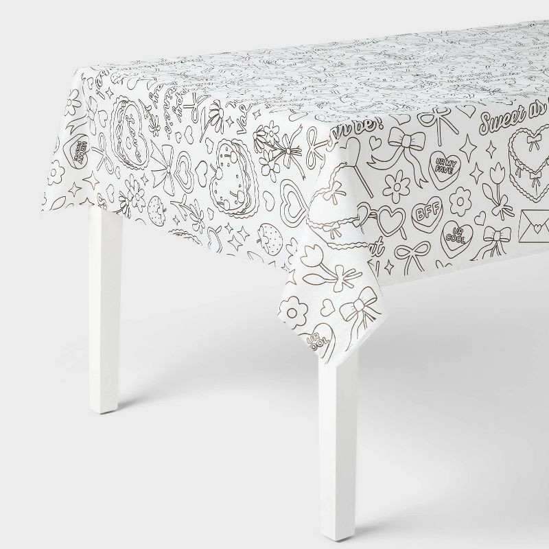 slide 1 of 3, Valentine's Day Color Your Own Table Cover - Spritz™, 1 ct