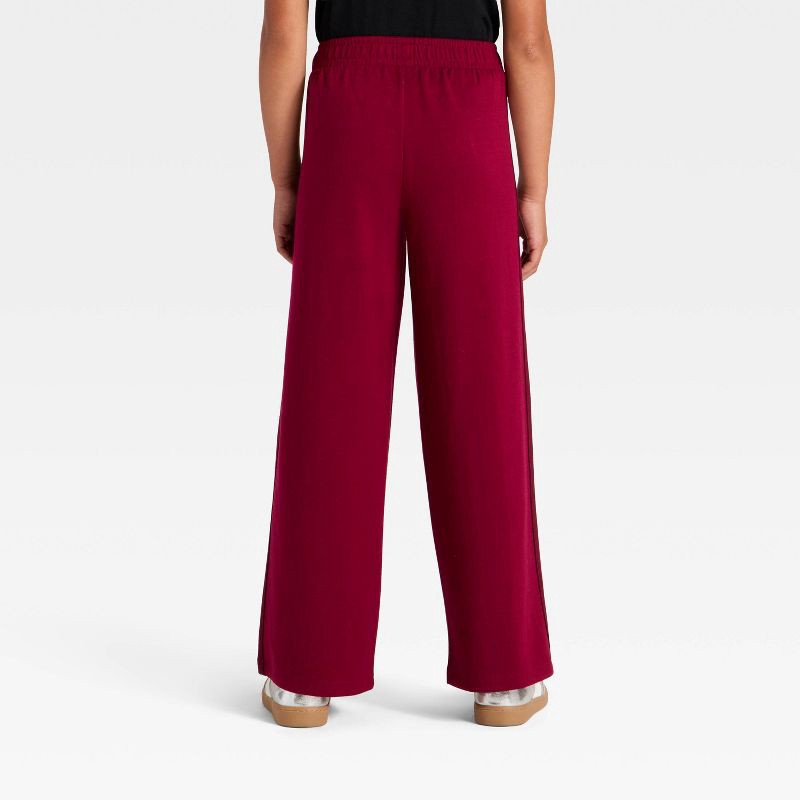 slide 2 of 3, Girls' Pull-On Track Lounge Pants - Cat & Jack™ Red L, 1 ct