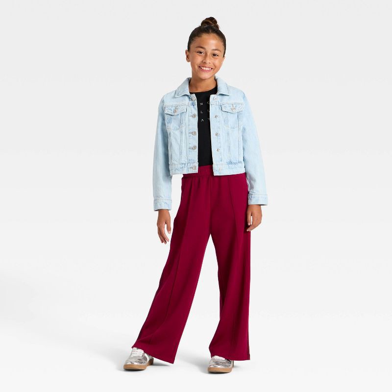 slide 3 of 3, Girls' Pull-On Track Lounge Pants - Cat & Jack™ Red XL, 1 ct