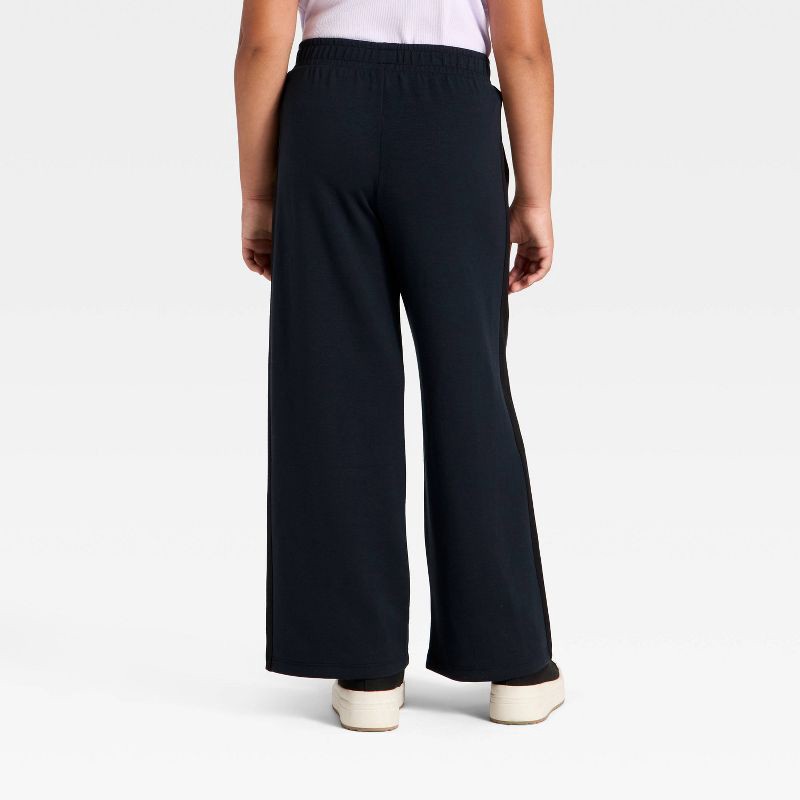 slide 2 of 3, Girls' Pull-On Track Lounge Pants - Cat & Jack™ Black L, 1 ct