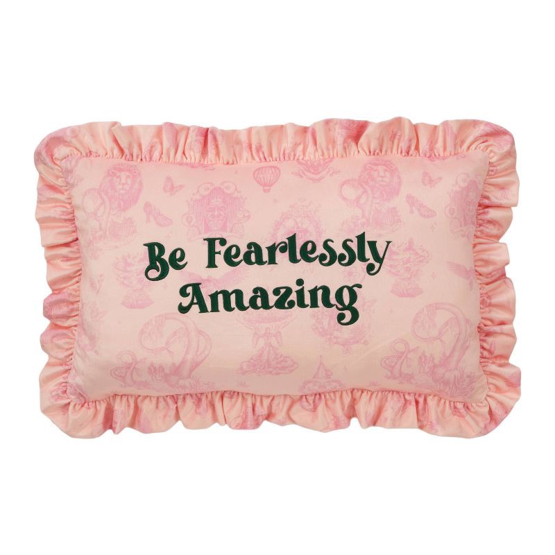 slide 1 of 3, Wicked: For Good x Katie Kime 'Be Fearlessly Amazing' Rectangle Throw Pillow Pink, 1 ct