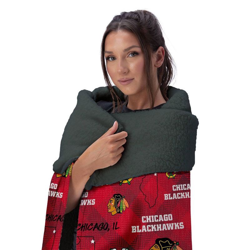 slide 3 of 3, NHL Chicago Blackhawks 60"x70" Uplift Chenille Throw Blanket, 1 ct