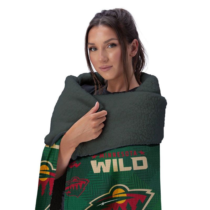 slide 3 of 3, NHL Minnesota Wild 60"x70" Uplift Chenille Throw Blanket, 1 ct