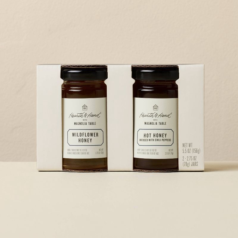 slide 1 of 3, Hearth & Hand with Magnolia Wildflower & Hot Honey - 5.5oz/2pk - Hearth & Hand™ with Magnolia Table, 5.5 oz, 2 ct