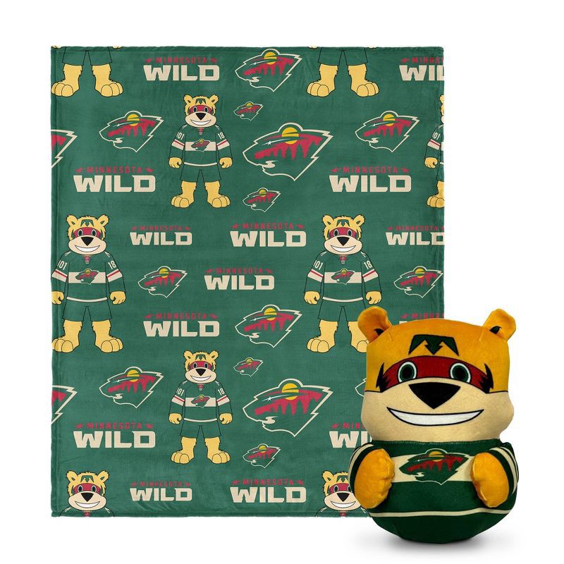 slide 1 of 3, NHL Minnesota Wild Mascot Silk Touch Throw Blanket and Hugger, 1 ct