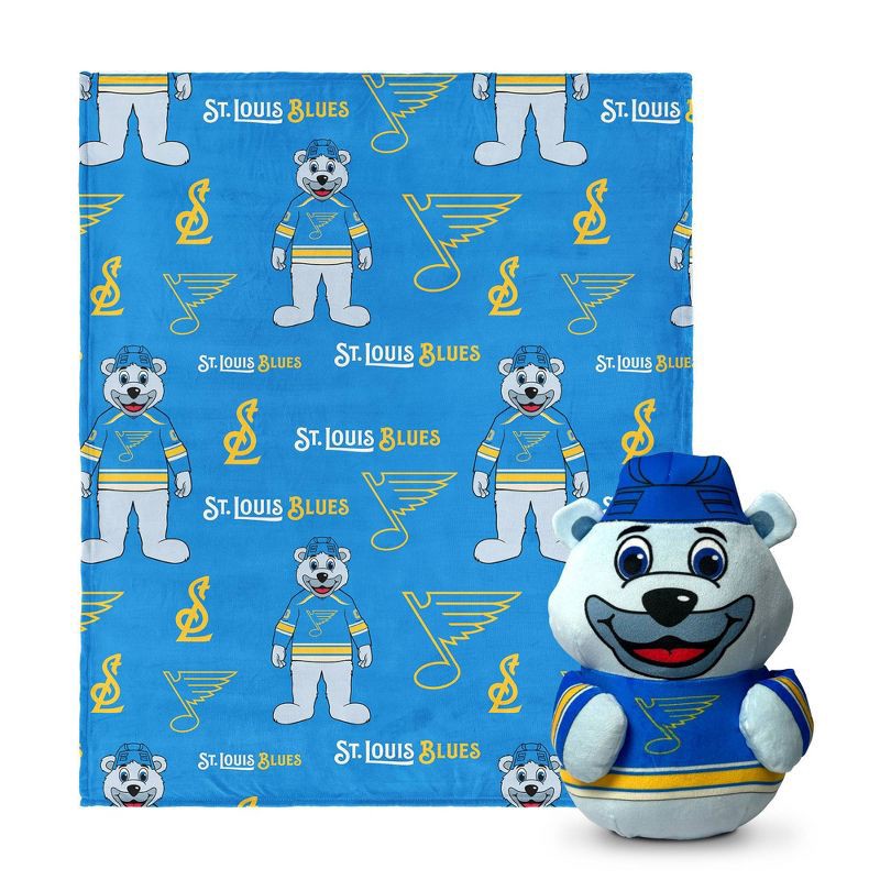 slide 1 of 3, NHL St. Louis Blues Mascot Silk Touch Throw Blanket and Hugger, 1 ct