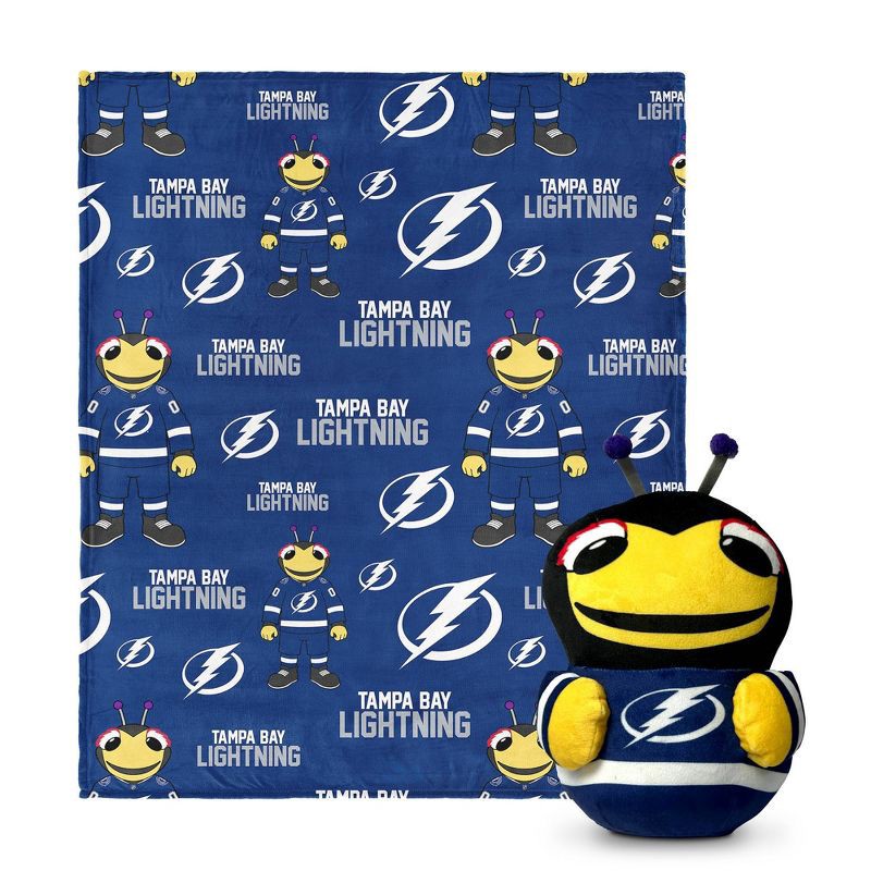 slide 1 of 3, NHL Tampa Bay Lightning Mascot Silk Touch Throw Blanket and Hugger, 1 ct