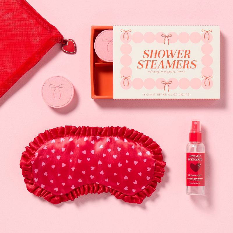 slide 2 of 4, 6ct Valentine's Day Eucalyptus Pink Bow Shower Steamer - Spritz™, 6 ct