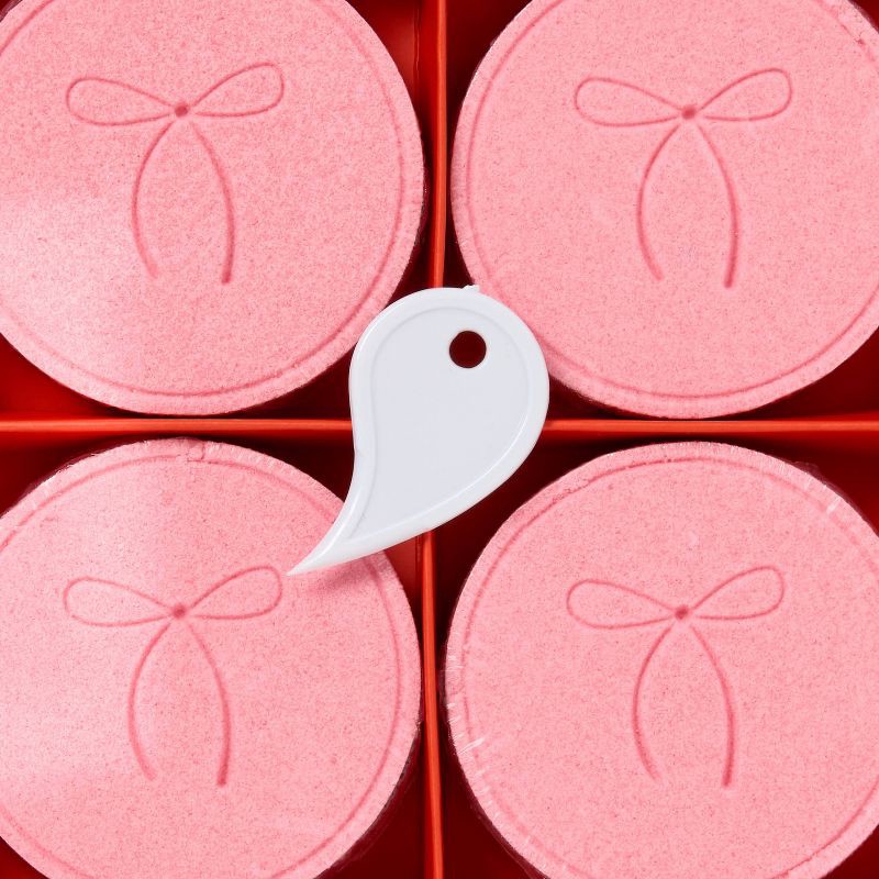 slide 4 of 4, 6ct Valentine's Day Eucalyptus Pink Bow Shower Steamer - Spritz™, 6 ct