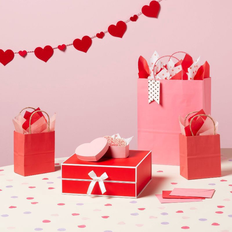 slide 2 of 3, 4.25"x4.5"x1.65" Valentine's Day Heart Small Gift Box Pink - Spritz™, 1 ct