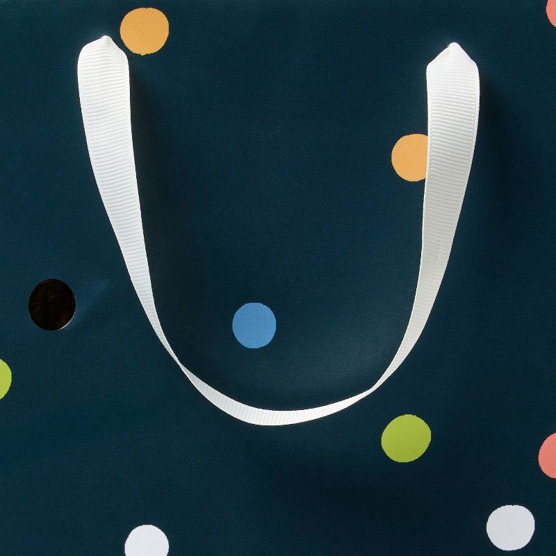 slide 3 of 3, XLarge Polka Dot Gift Bag Navy - Spritz™, 1 ct