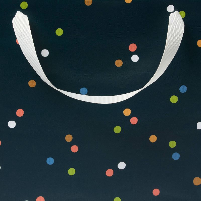 slide 3 of 3, Large Polka Dot Gift Bag with Tissue Paper Navy/Blue - Spritz™, 1 ct