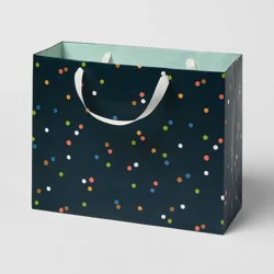 Large Polka Dot Gift Bag with Tissue Paper Navy/Blue - Spritz™