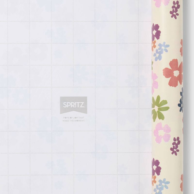 slide 3 of 3, 96"x30" Floral Gift Wrapping Paper Colorful - Spritz™, 1 ct
