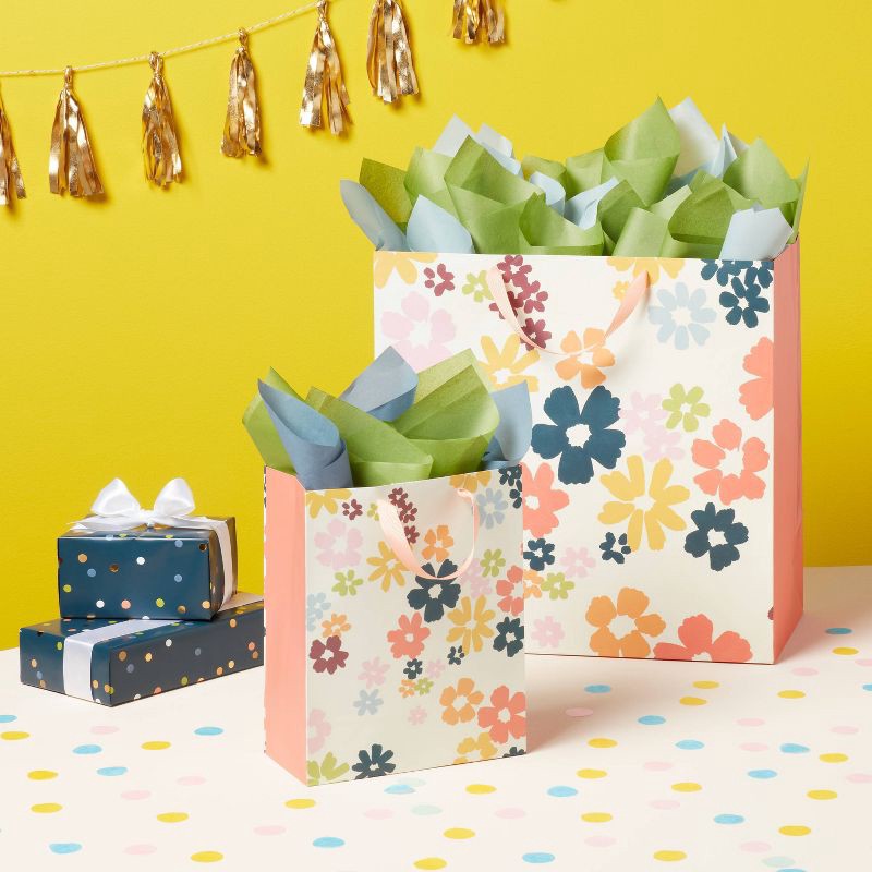 slide 2 of 3, Small Floral Gift Bag Colorful - Spritz™, 1 ct